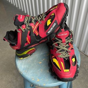Balenciaga Track Trainer Mens Sneakers 542023 Red Yellow Black Size 11 EU 44